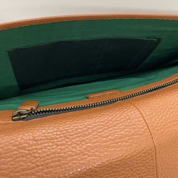 ELA STONE Paris Grained Cognac Leather Clutch - Picture 4 of 11